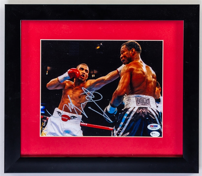 Miguel Cotto Signed Framed Photo with PSA/DNA COA (13" x 15")