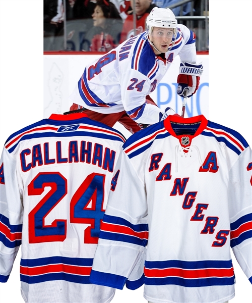 Ryan Callahans 2009-10 New York Rangers Game-Worn Alternate Captains Jersey with LOA - Photo-Matched!
