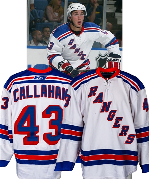 Ryan Callahans 2007-08 New York Rangers Game-Worn Pre-Season Jersey 