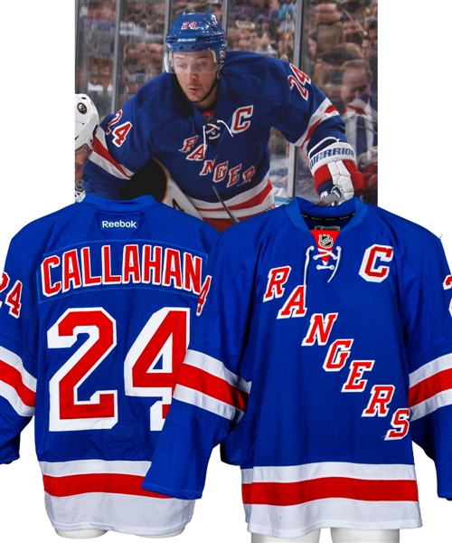 Ryan Callahan’s 2011-12 New York Rangers Game-Worn Captain’s Jersey with Steiner LOA - Worn for 100th Career NHL Goal!