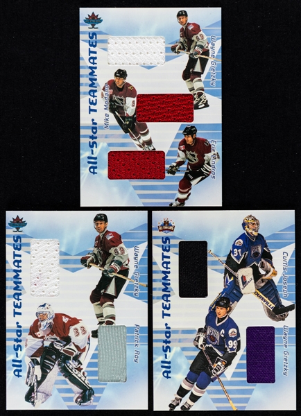 1999-2000 and 2001-02 BAP Teammates/All-Star Teammates Jersey Hockey Cards (5) Featuring HOFer Wayne Gretzky 