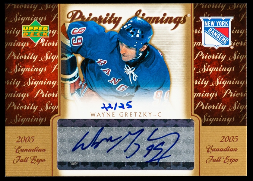 2005-06 Upper Deck Priority Signings Canadian Fall Expo Signed Hockey Card #PS-GR HOFer Wayne Gretzky (22/25)