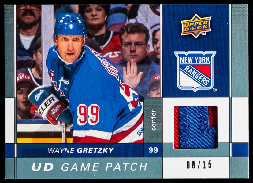 2009-10 Upper Deck Game Patch Hockey Card #GJ-WG HOFer Wayne Gretzky (08/15)
