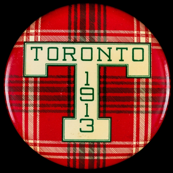Extremely Rare 1913 Toronto Blueshirts NHA Oversized Pin (3 1/2") The Brent Sobie Antique Hockey and Baseball Collection