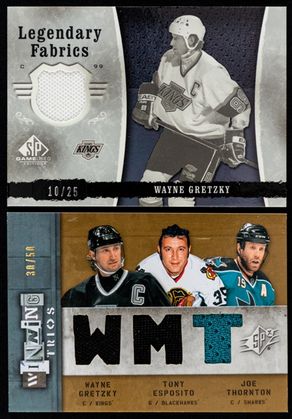 2006-07 to 2013-14 Upper Deck Legendary Fabrics/Winning Trios/All-Sport Apparel Memorabilia/Authentic Fabrics/Team Canada Fabrics Hockey Cards (5) of HOFer Wayne Gretzky