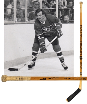 Guy Lafleurs 1975-76 Montreal Canadiens Louisville Slugger Game-Used Stick - Art Ross Trophy Season! - Team-Signed by the 1975-76 Stanley Cup Champions!