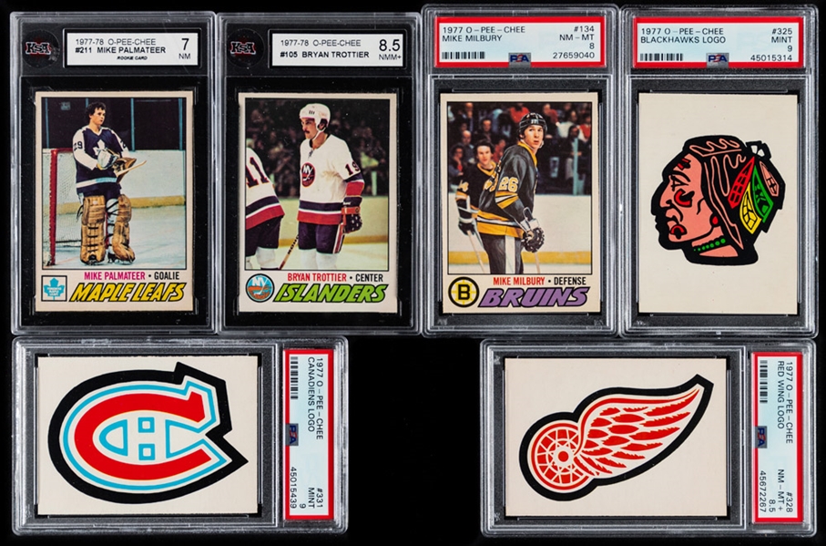 1977-78, 1980-81 and 1989-90 O-Pee-Chee Hockey Complete Sets (3) with Graded Cards