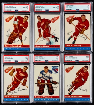 1954-55 Topps Hockey PSA-Graded Complete 60-Card Set - 18th Current Finest PSA Set - Includes 23 Cards Graded NM 7 and 32 Cards Graded NM/MT 8