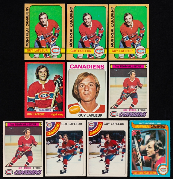 1970s to 1990s O-Pee-Chee, Topps and Other Brands Hockey Cards of HOFer Guy Lafleur (132)  
