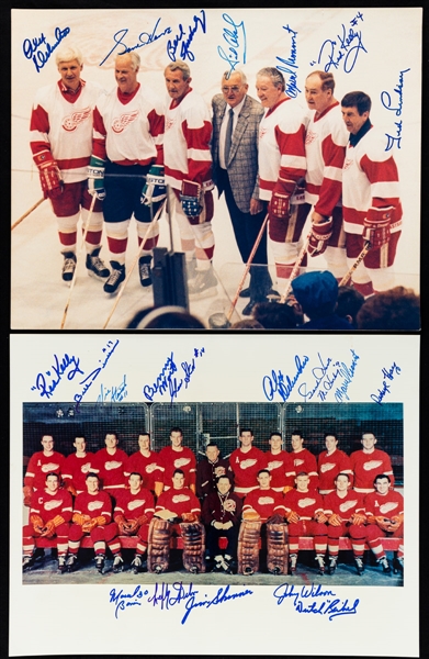 Detroit Red Wings Signed, Multi-Signed and Team-Signed Photos (11) Including Deceased HOFers Howe, Lindsay, Abel, Gadsby, Kelly, Pronovost and HOFer Delvecchio
