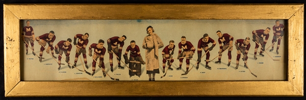 Montreal Maroons 1932-33 "Dow Beer" Framed Advertising Team Photo (10” x 32 ¾”) - The Brent Sobie Antique Hockey and Baseball Collection 