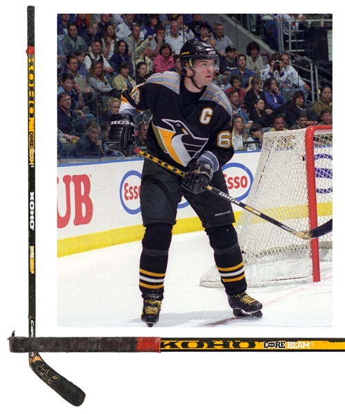 Jaromir Jagrs Mid-to-Late-1990s Pittsburgh Penguins Signed Koho Core Beam Game-Used Stick From the Personal Collection of Dino Ciccarelli with His Signed LOA