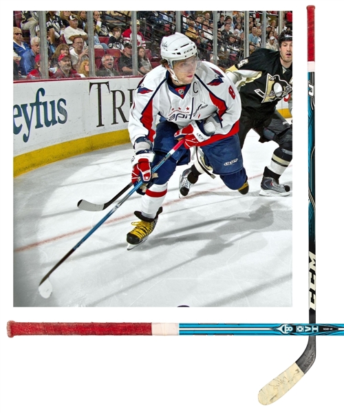 Alexander Ovechkins 2010-11 Washington Capitals Signed CCM U+ Game-Used Stick From the Personal Collection of Dino Ciccarelli with His Signed LOA