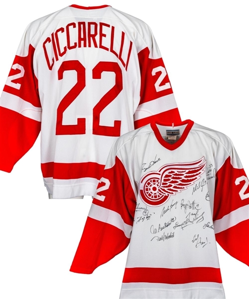 500 Goal Scorers Multi-Signed Sticks (3) + 500 Goal Scorers Multi-Signed Ciccarelli Red Wings Jersey From Dino Ciccarellis Personal Collection with His Signed LOA