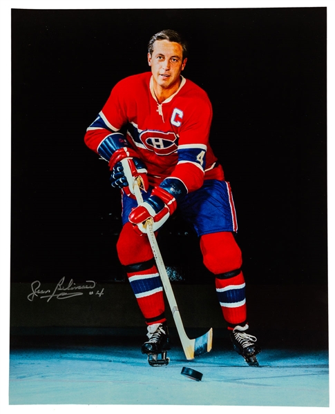 Deceased HOFer Jean Beliveau Montreal Canadiens Signed Photo (16" x 20") with LOA 