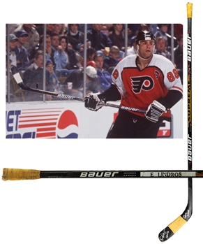 Eric Lindros Mid-1990s Philadelphia Flyers Signed Bauer Supreme 3030 Game-Used Stick from His Personal Collection with His Signed LOA