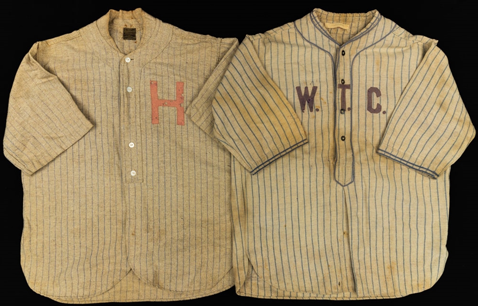 1910s to 1940s Baseball Jersey Collection of 5 including Wright & Ditson and Horace Partridge Co. Models - The Brent Sobie Antique Hockey and Baseball Collection
