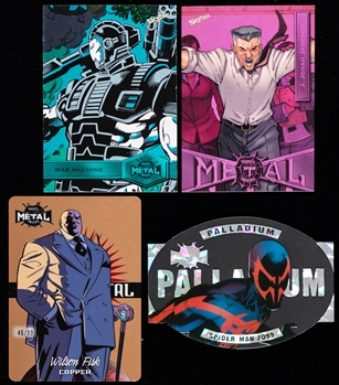 2022 SkyBox Spider-Man Metal Universe Cards (70+) Including Light FX Turquoise Parallel Card #196 War Machine (14/50) and Light FX Pink Parallel Card #39 J. Jonah Jameson (41/75)