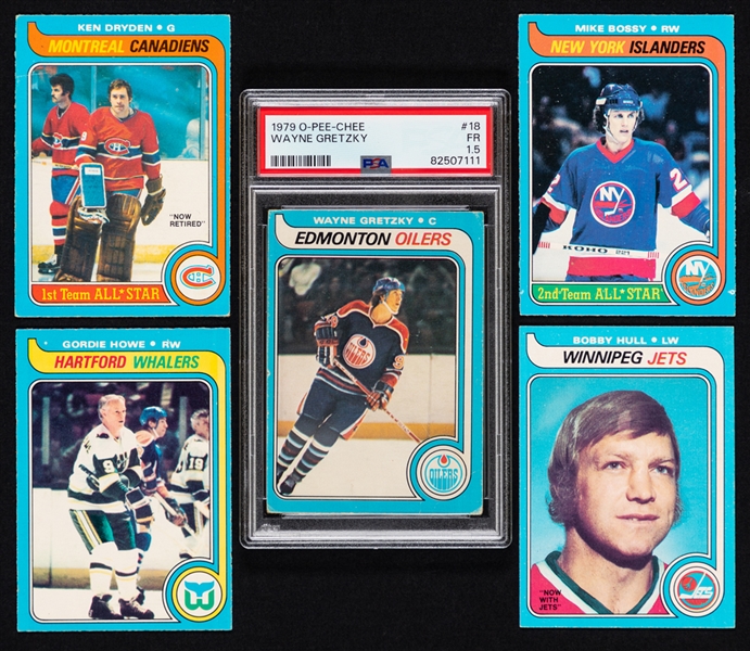 1979-80 O-Pee-Chee Hockey Complete 396-Card Set Including #18 HOFer Wayne Gretzky Rookie Card (Graded PSA 1.5)