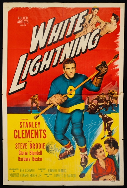"White Lightning" 1953 Hockey Movie Poster (27" x 40")