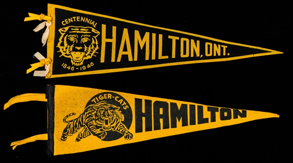 Hamilton Tiger-Cats CFL 1940s to 1960s Pennant Collection of 5