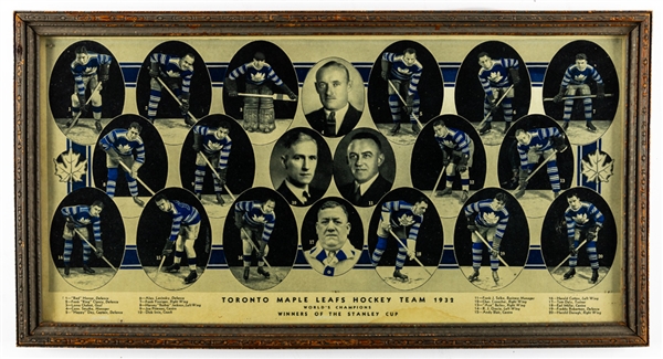 Toronto Maple Leafs 1931-32 Stanley Cup Champions Colourized Framed Team Photo (10 ½” x 19 ½”)