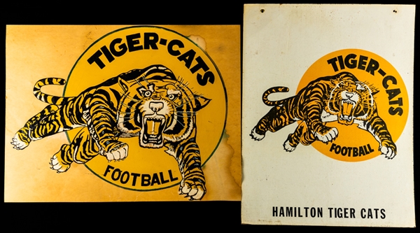 Vintage Hamilton Tiger-Cats 1960s/70s Sign and Original Artwork 