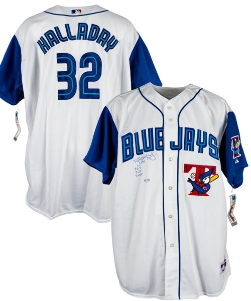 Roy Halladay Signed Toronto Blue Jays Limited-Edition "CY 03" Stats Jersey #8/32 with COA