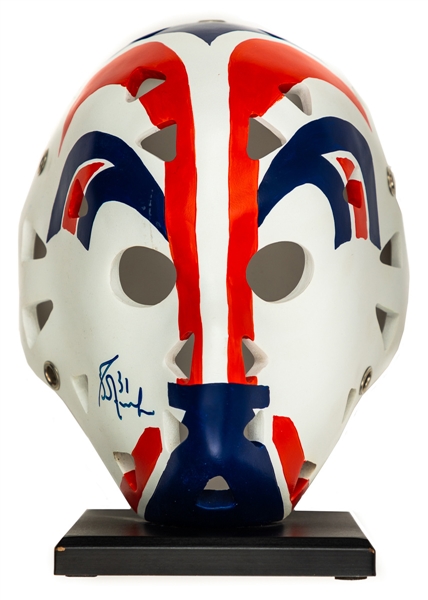 Grant Fuhr Signed Edmonton Oilers Replica Mask Collection of 2 Including One With "HOF 03" Annotation Plus Fuhr Signed Toronto Maple Leafs McFarlane Figure with COAs
