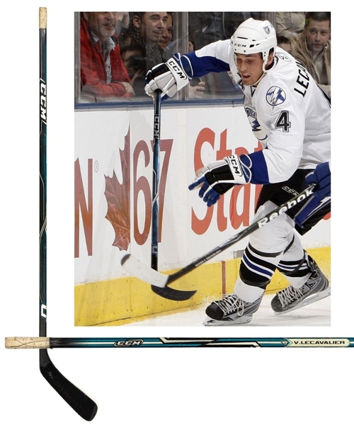 Vincent Lecavaliers 2009-10 Tampa Bay Lightning CCM U+ Game-Used Stick with LOA
