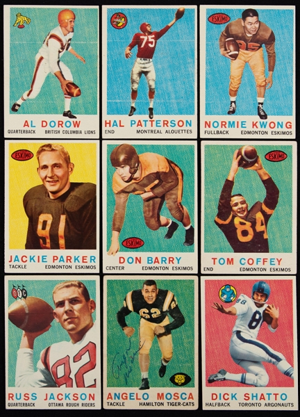 1959 and 1960 Topps CFL Near Complete Football Card Sets