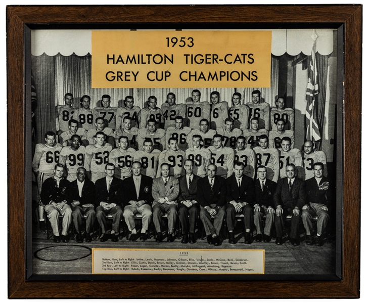 Hamilton Tiger-Cats 1953 Grey Cup Champions Framed Team Photo (18 1/2" x 22")