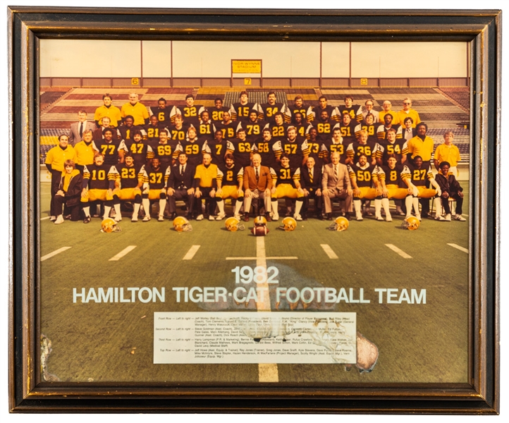 Hamilton Tiger-Cats 1968, 1969, 1977, 1978, 1980, 1981, 1982, 1990 and 1991 Framed Team Photos (9)