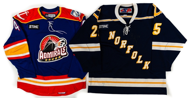 AHL and ECHL Hampton Roads/Norfolk Admirals Early-2000s to Early-2010s Game-Worn Jersey Collection of 12