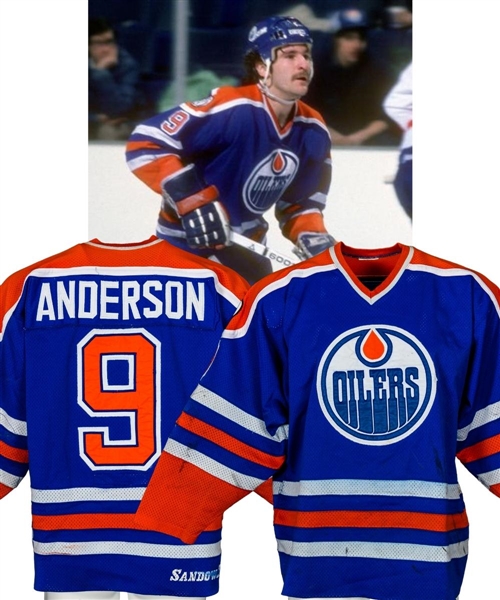 Glenn Anderson’s 1981-82 Edmonton Oilers Game-Worn Jersey with LOA – Team Repairs! – Photo-Matched to Wayne Gretzky’s Single Season Record Breaking 77th Goal! 