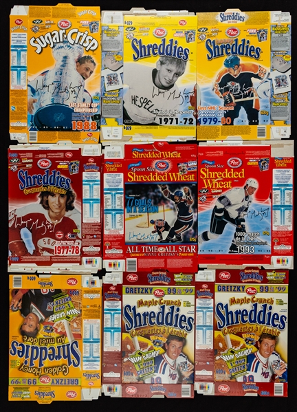 1980s to 2000s Cereal Box Collection of 80 with Wayne Gretzky (43), Maurice Richard, Gordie Howe, Mike Bossy, Mario Lemieux and Others 