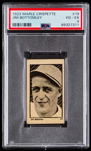 1923 Maple Crispette V117 Baseball Card #19 HOFer Jim Bottomley - Graded PSA 4