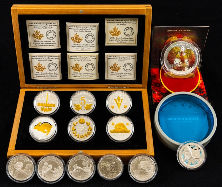 Royal Canadian Mint, Australian Mint, New Zealand Mint, Polish Mint and British Royal Mint Limited-Edition Silver Coin Collection of 40 w/Boxes and COAs