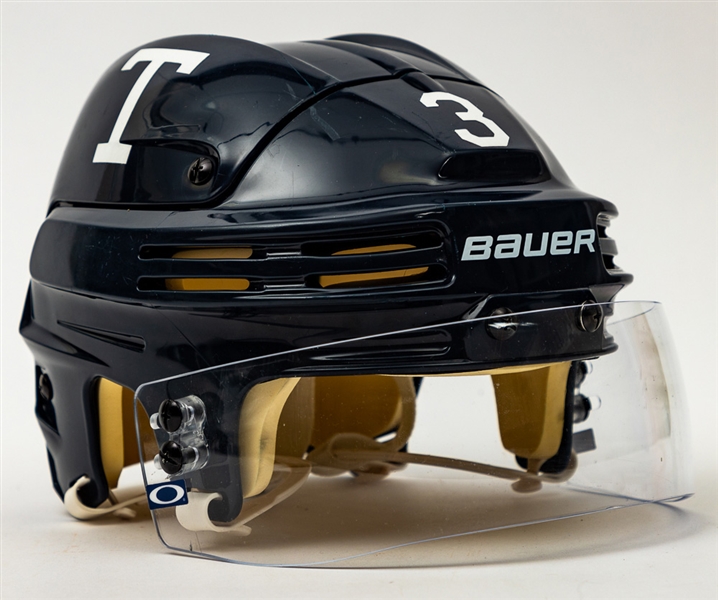 Justin Holls 2022 Heritage Classic Toronto Maple Leafs Game-Worn Bauer Helmet with Team LOA 