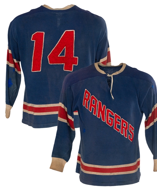 Vintage Circa 1950s "Rangers" Worn Jersey with Felt Team Crest and Numbers