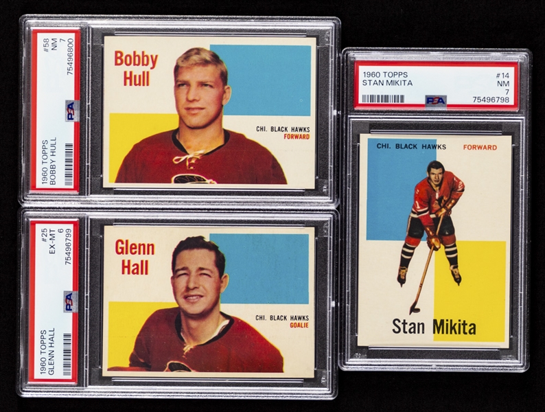 Lot Detail 1960 61 Topps Hockey Complete 66 Card Set With Psa Graded Cards Of Hofers 14 Stan