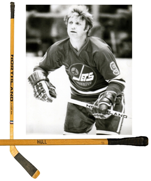 Bobby Hull’s Mid-1970s WHA Winnipeg Jets Signed Northland Game-Used Stick