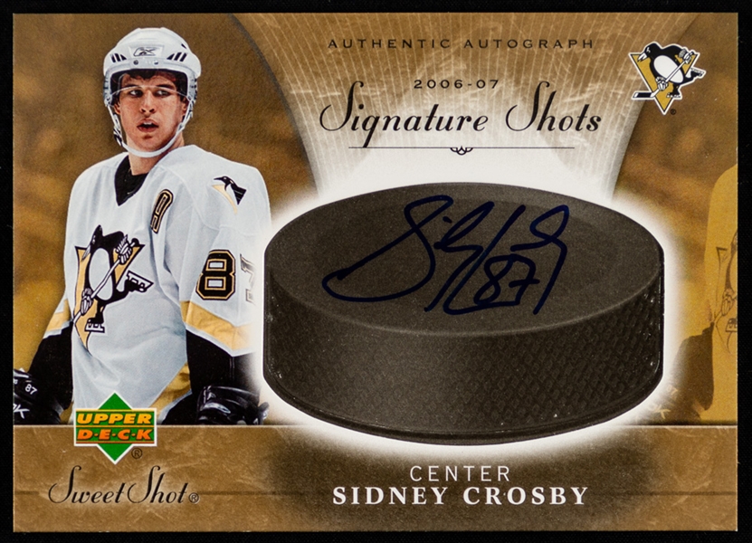 2006-07 Upper Deck Ultimate Signatures Hockey Card #US-SC Sidney Crosby and 2006-07 Upper Deck Signature Shots Hockey Card #SS-SC Sidney Crosby 