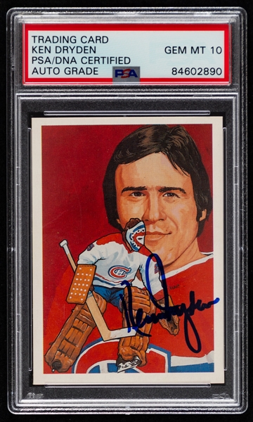 1987 Hall of Fame Signed Hockey Card #196 HOFer Ken Dryden - Autograph Graded PSA/DNA GEM MT 10