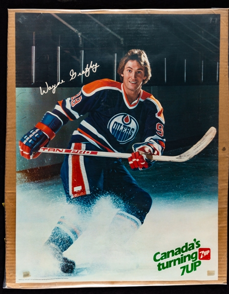 Wayne Gretzky Poster Collection Including Retail and Product Display Examples Plus Bobby Orr Signed “7 Trophies” Poster and Extras