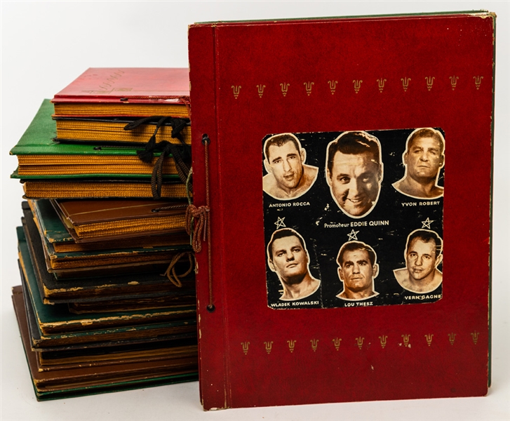 Vintage 1930s to 1960s Wrestling Scrapbook Collection of 17