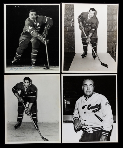 Montreal Canadiens 1940s-1970s Photo Collection of 35 including Photos Signed by Deceased HOFer Boom Boom Geoffrion (2) 