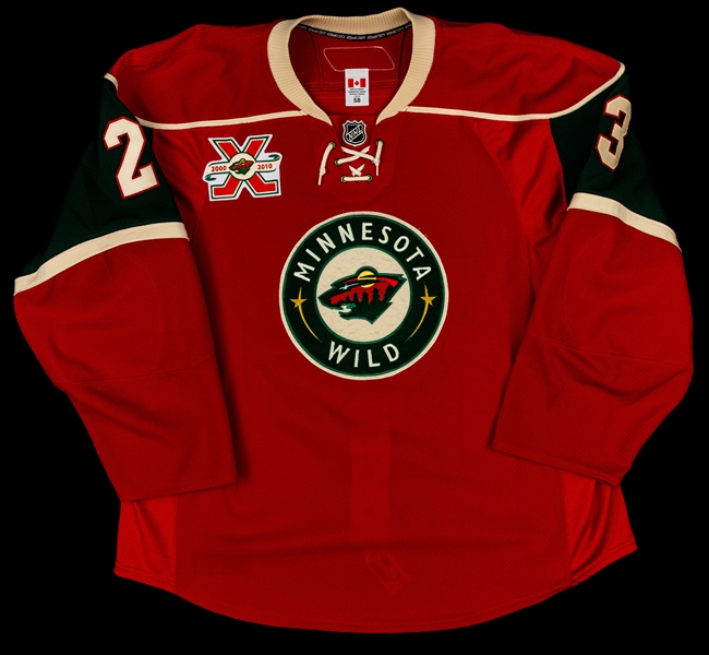 Eric Nystroms 2010-11 Minnesota Wild Game-Worn Jersey with Team LOA - 10th Season Patch!