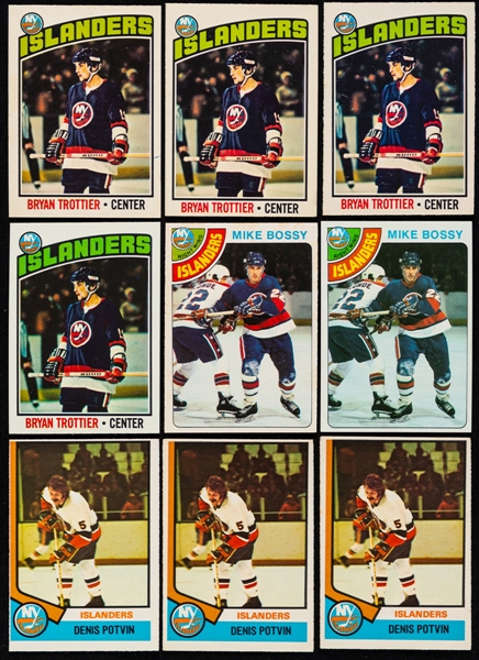 Bryan Trottier, Mike Bossy and Denis Potvin Hockey Cards (265+) Including Multiple Rookie Cards of Each Player