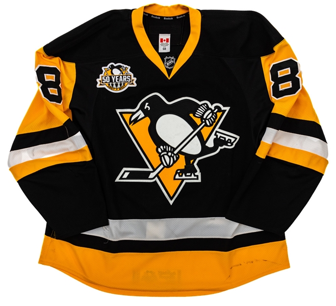 Brian Dumoulins 2016-17 Pittsburgh Penguins Game-Worn Jersey with Team and JerseyTRAK LOAs - Penguins 50 Years Patch! - Stanley Cup Championship Season! - Photo-Matched!